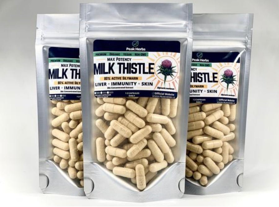 Organic Milk Thistle Capsules - 10x Potency 5000mg Liver Detox Healing