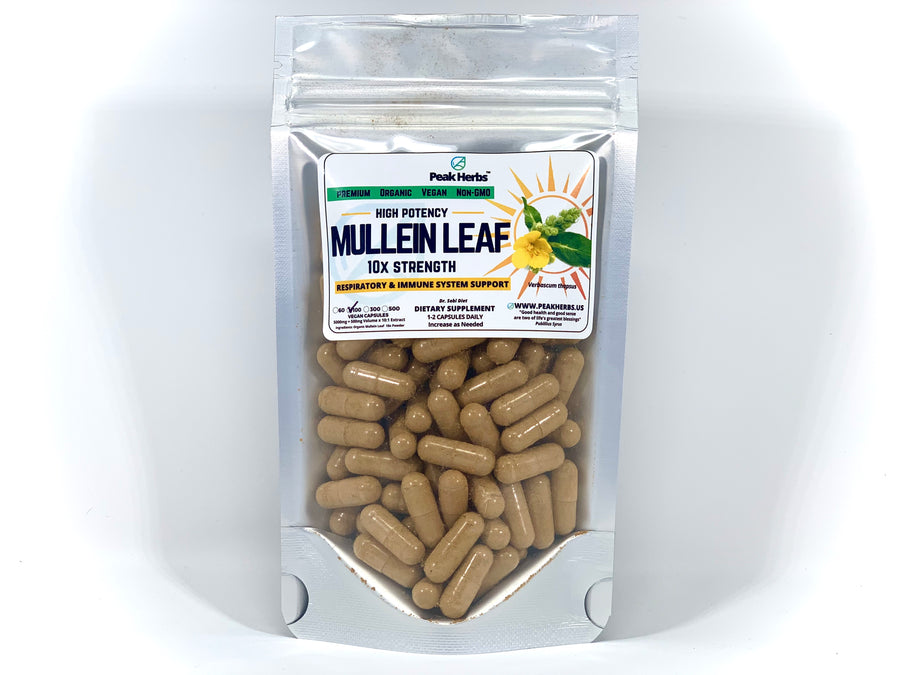 Mullein Leaf Capsules 5000mg - Respiratory Support Dr. Sebi Diet